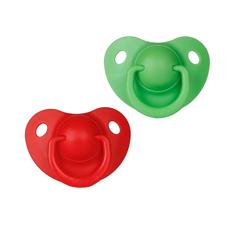 Doodalou Infant Pacifier - Red and Green - Small