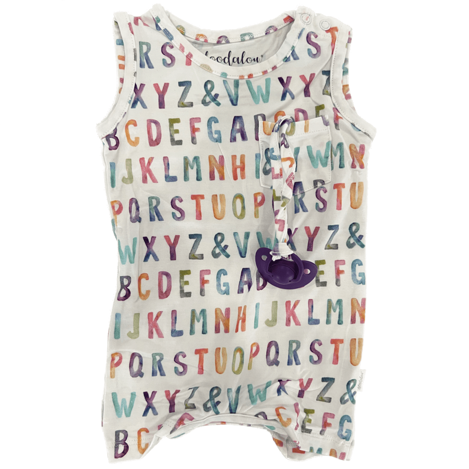 ABC I Love You - Doodalou Bamboo Baby Romper Tank with Shorts - 0 - 3