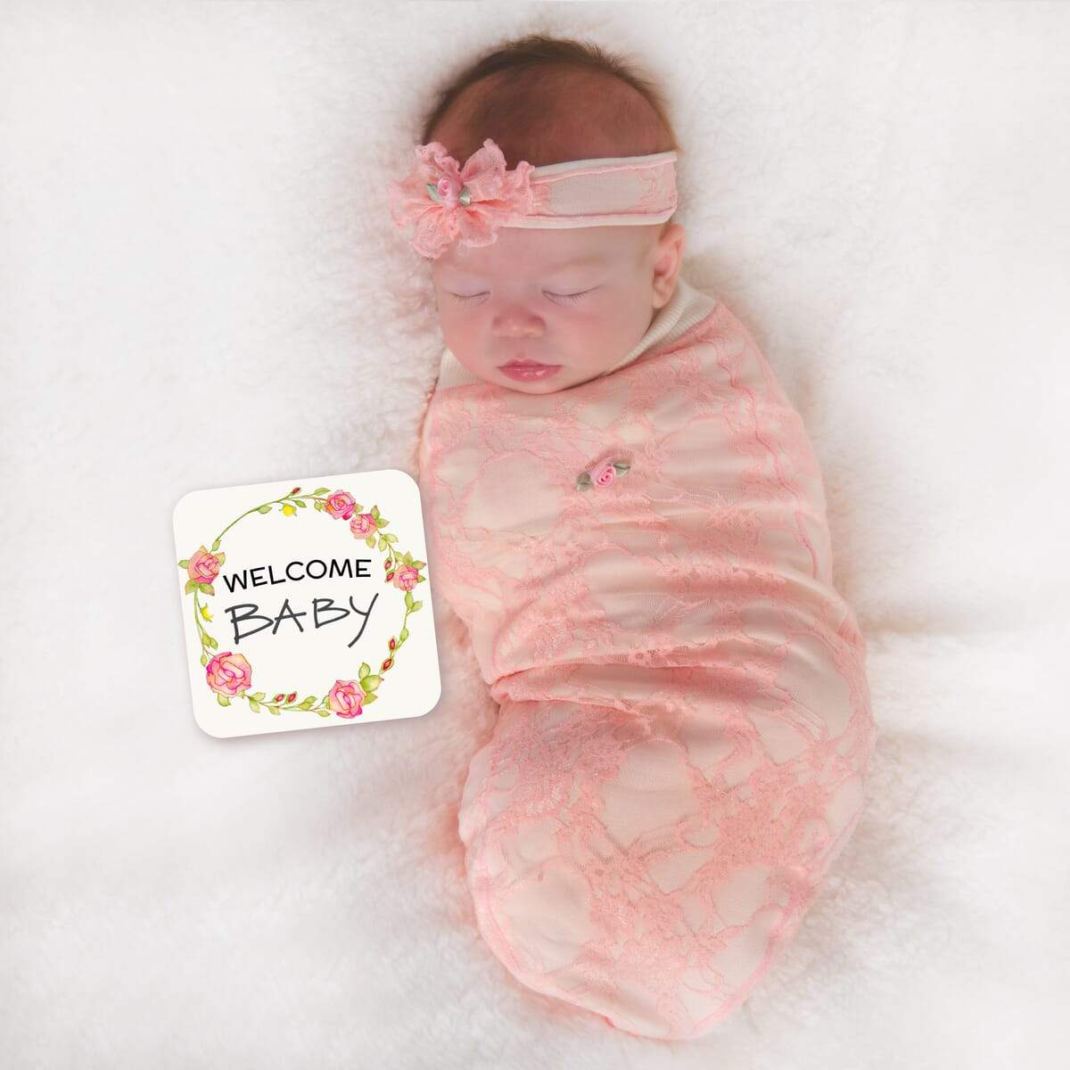 BABYjoe Pink Lace Newborn Photography Set