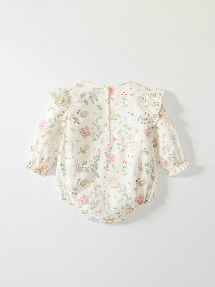 Spring Arrival Floral Romper with Hat Set