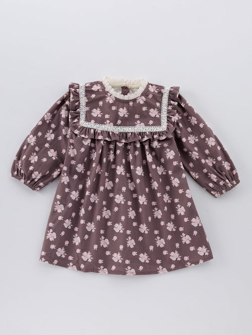 Floral Long Sleeve Dress with Collar