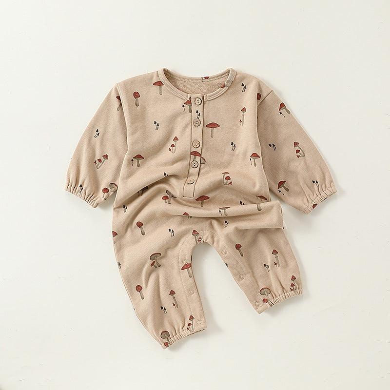 Patterned Long-Sleeve Romper