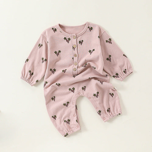 Patterned Long-Sleeve Romper