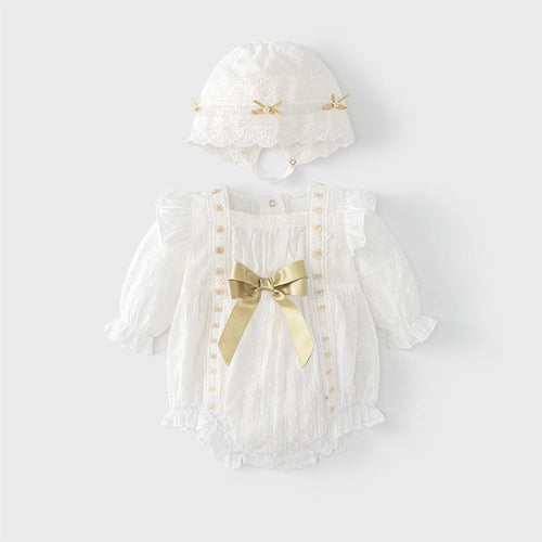 Spring Arrival Romper and Hat Set