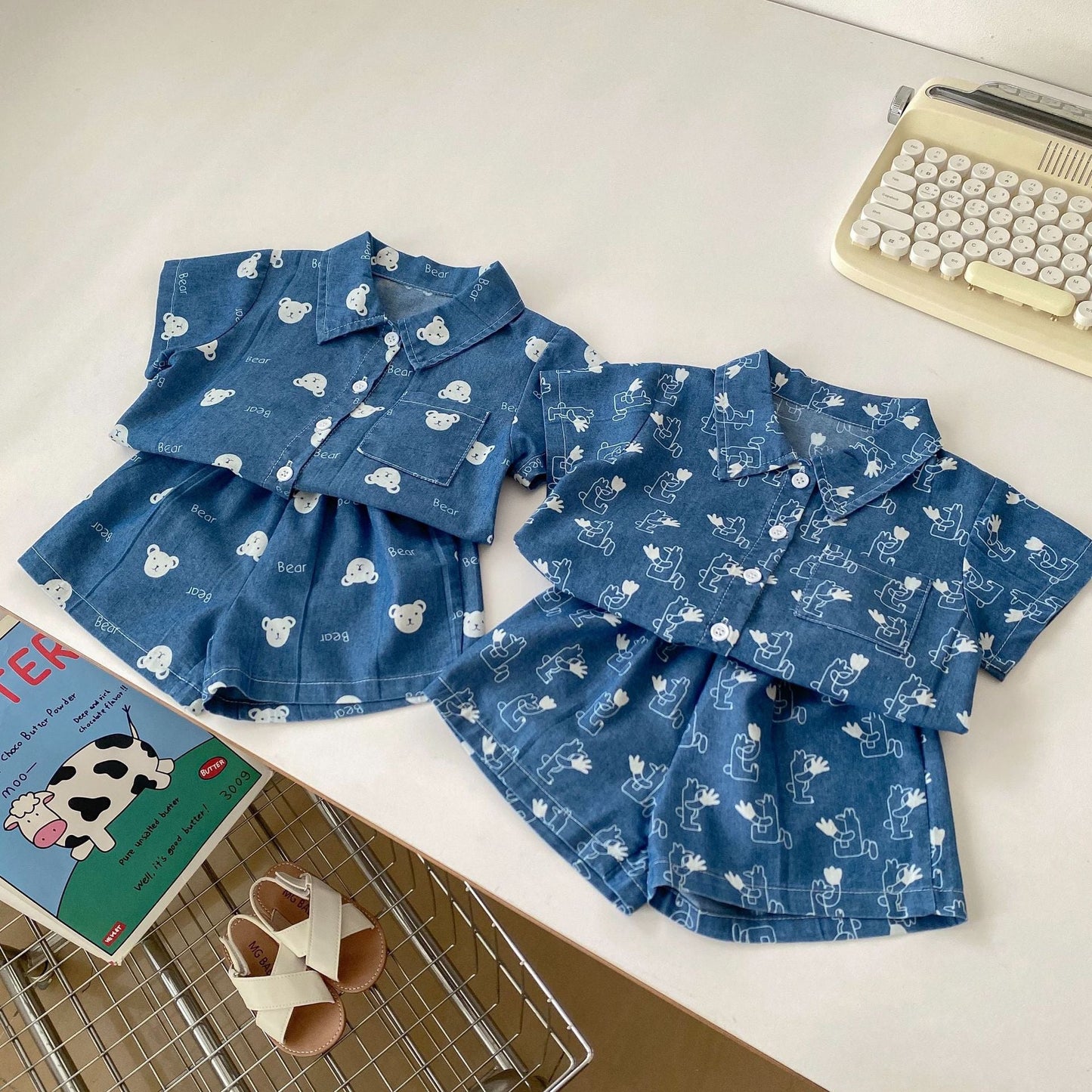 Denim Style Print Set