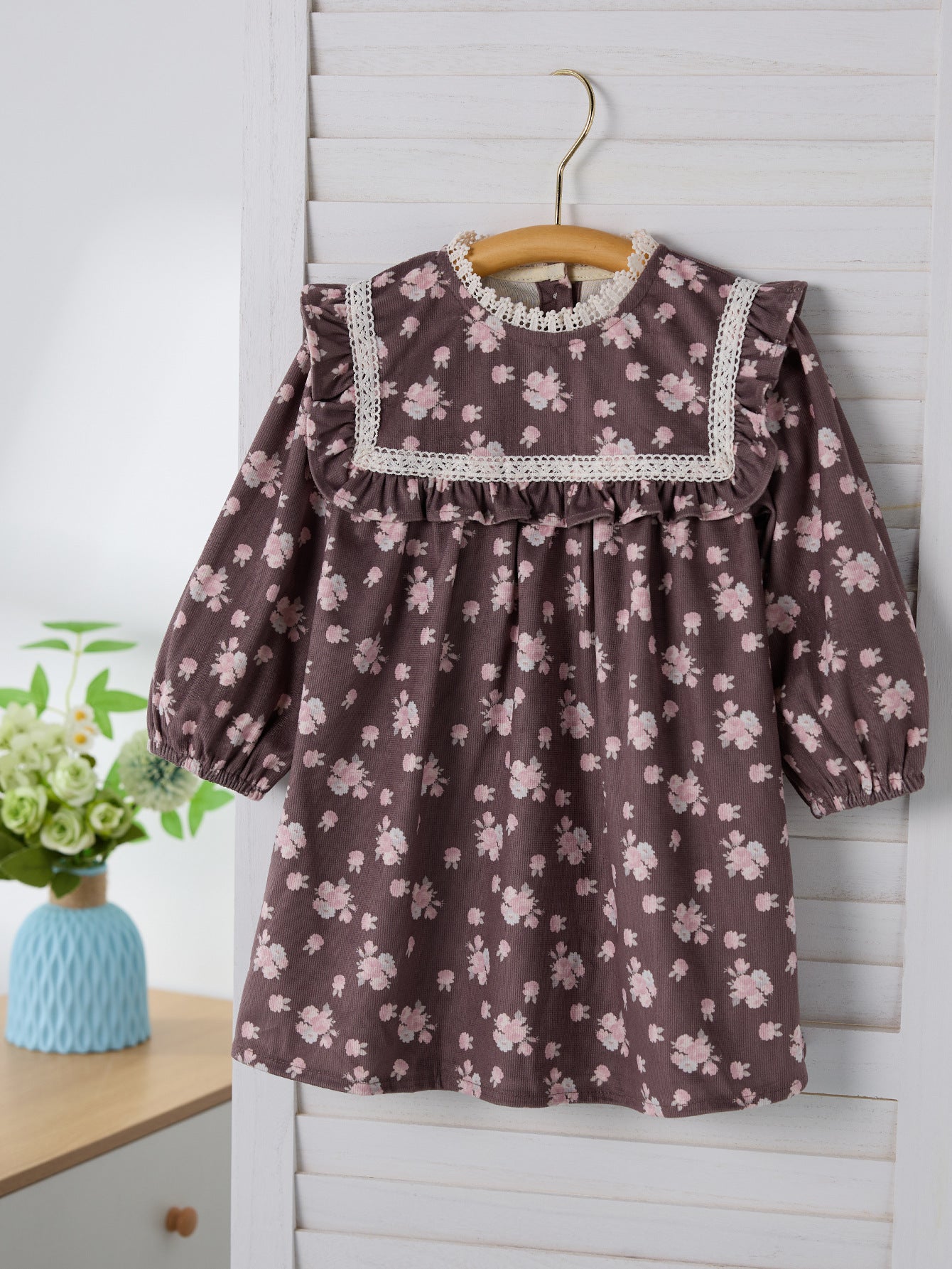 Floral Long Sleeve Dress with Collar