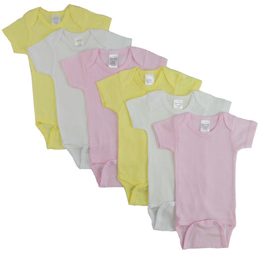 Bambini Pastel Girls Short Sleeve Bodysuit 6 Pack