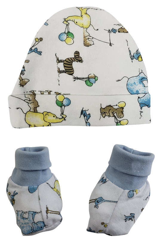 Newborn Baby Cap and Bootie Set