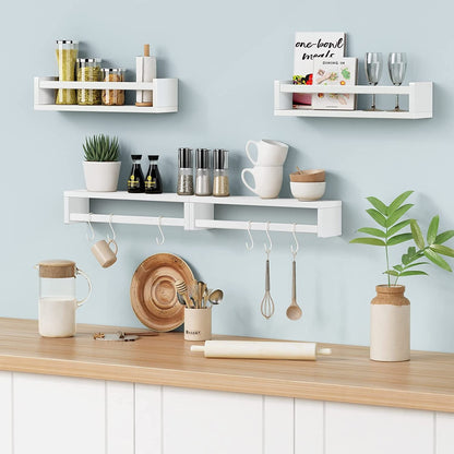Floating Nursery Book Shelves for Wall Set of 4