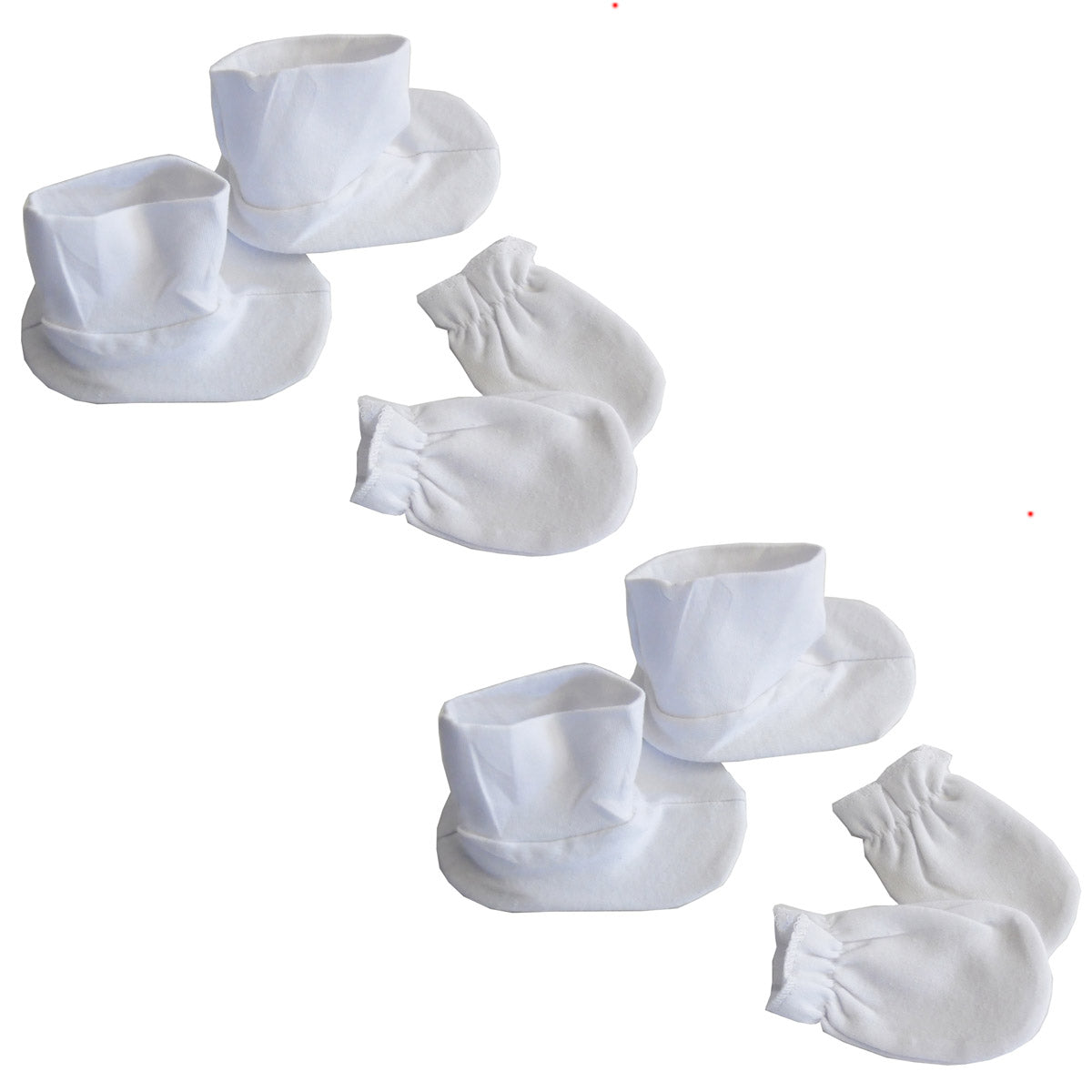 Bambini Infant Booties & Mitten Set White