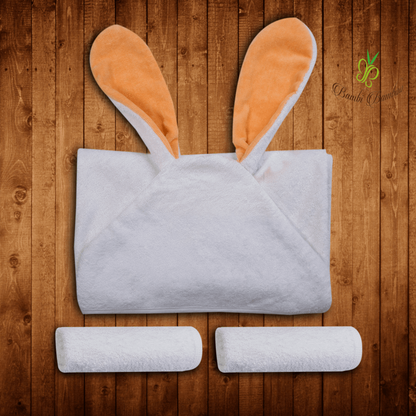 Bunny Hooded Towel & 2 Washcloths