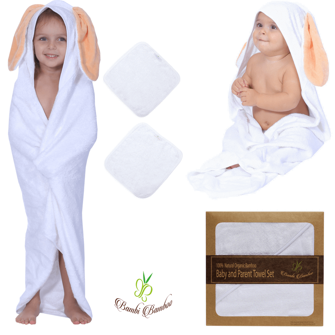 Bunny Hooded Towel & 2 Washcloths