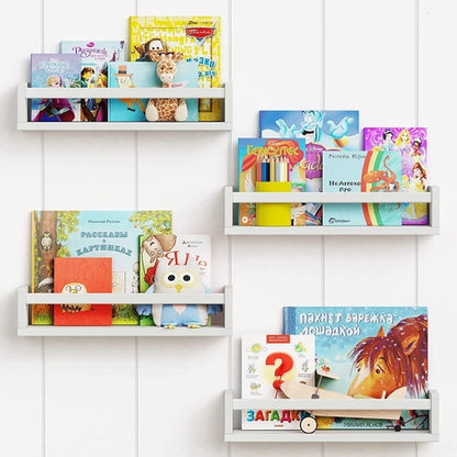 Floating Nursery Book Shelves for Wall Set of 4
