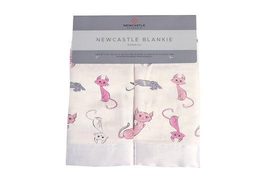 Playful Kitty Bamboo Muslin Security Baby Blankie