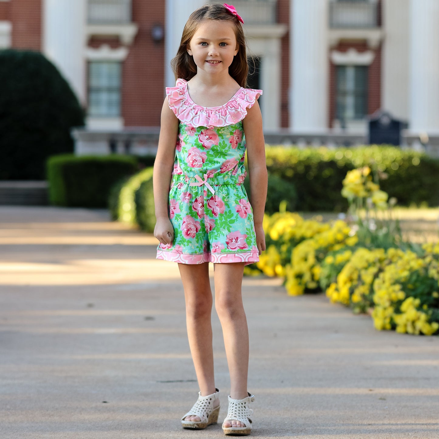 AnnLoren Shabby Chic Floral Romper