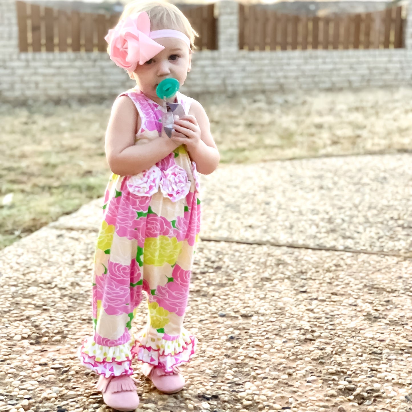 AnnLoren Blooming Floral Ruffle Romper