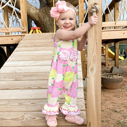 AnnLoren Blooming Floral Ruffle Romper