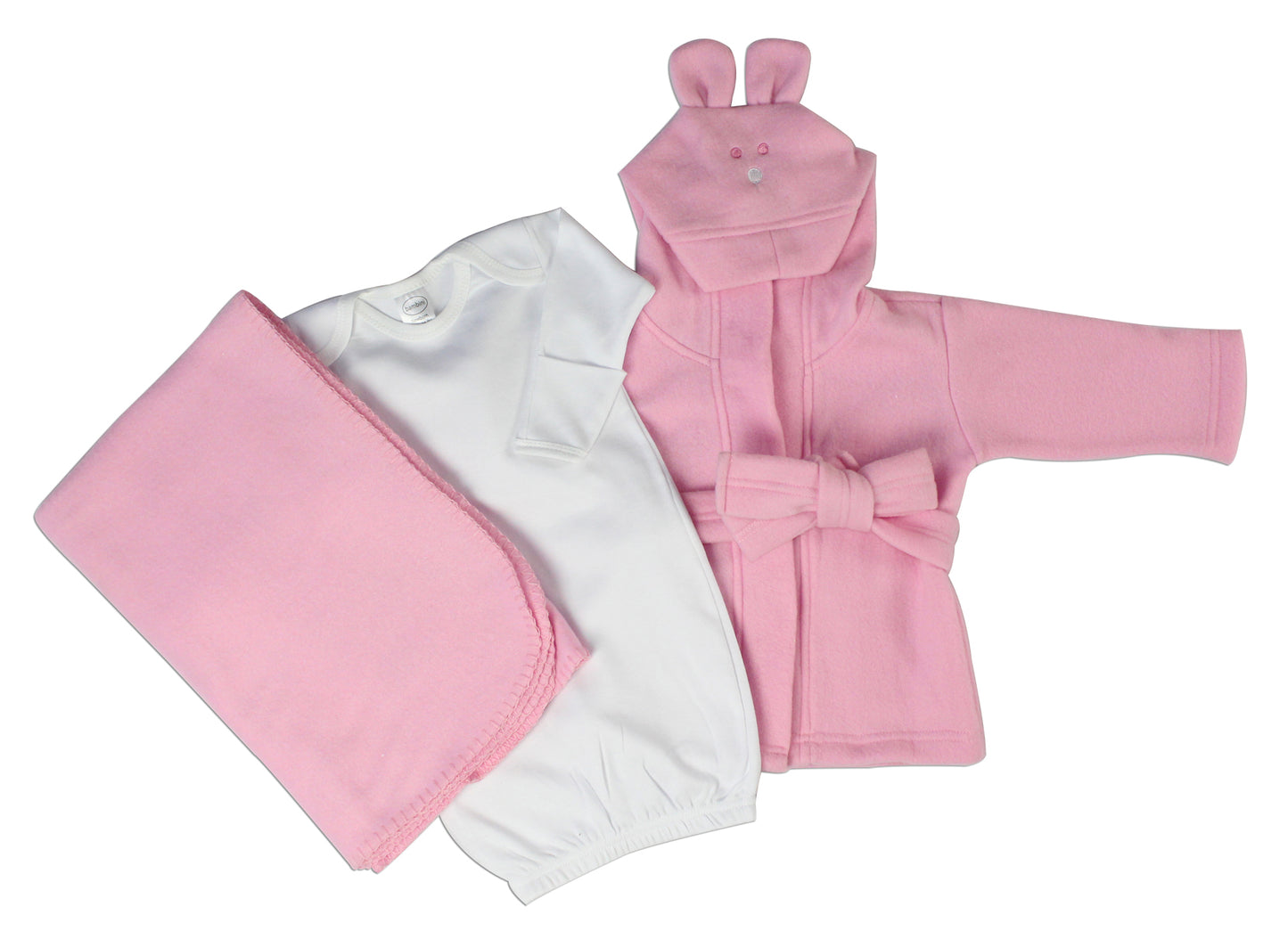 Pink Hooded Robe Set