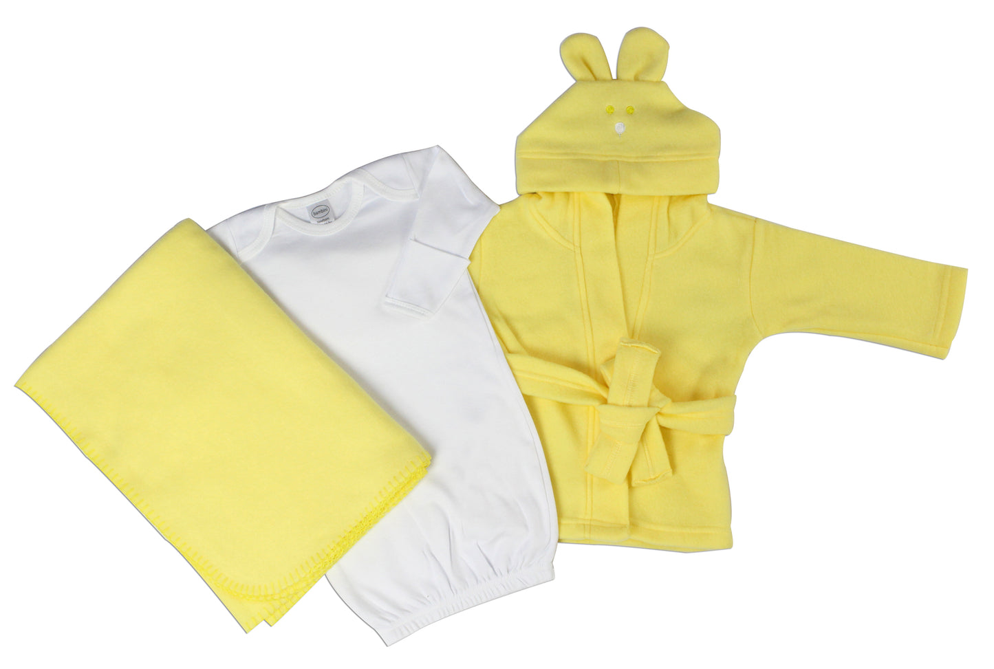 Bambini Yellow Hooded Robe Set