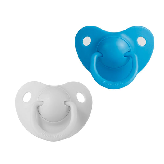 Doodalou Infant Pacifier - Blue and White - Small