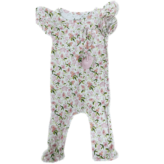 You Grow Girl - Doodalou Bamboo Baby Romper Ruffle Sleeves with Pants