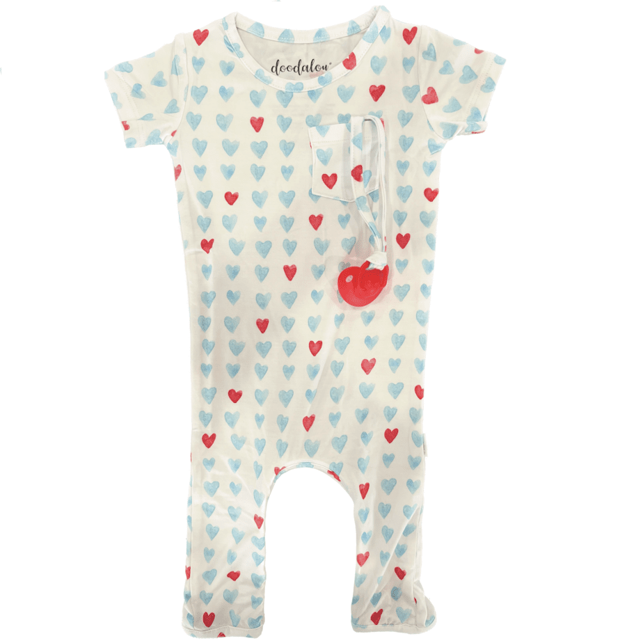 Follow Your Heart - Doodalou Bamboo Baby Romper 0-3 Months