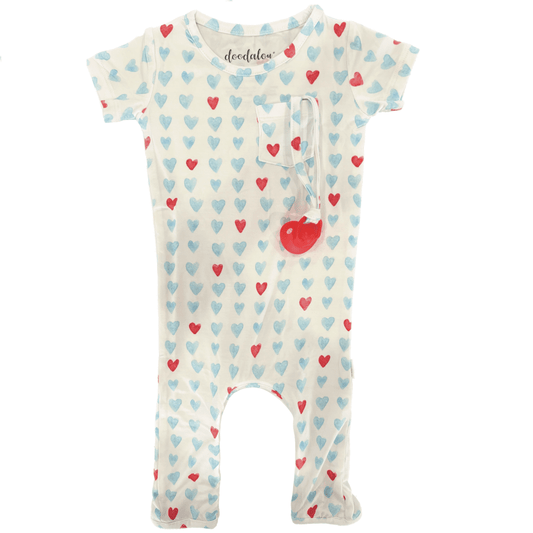 Follow Your Heart - Doodalou Bamboo Baby Romper 0-3 Months