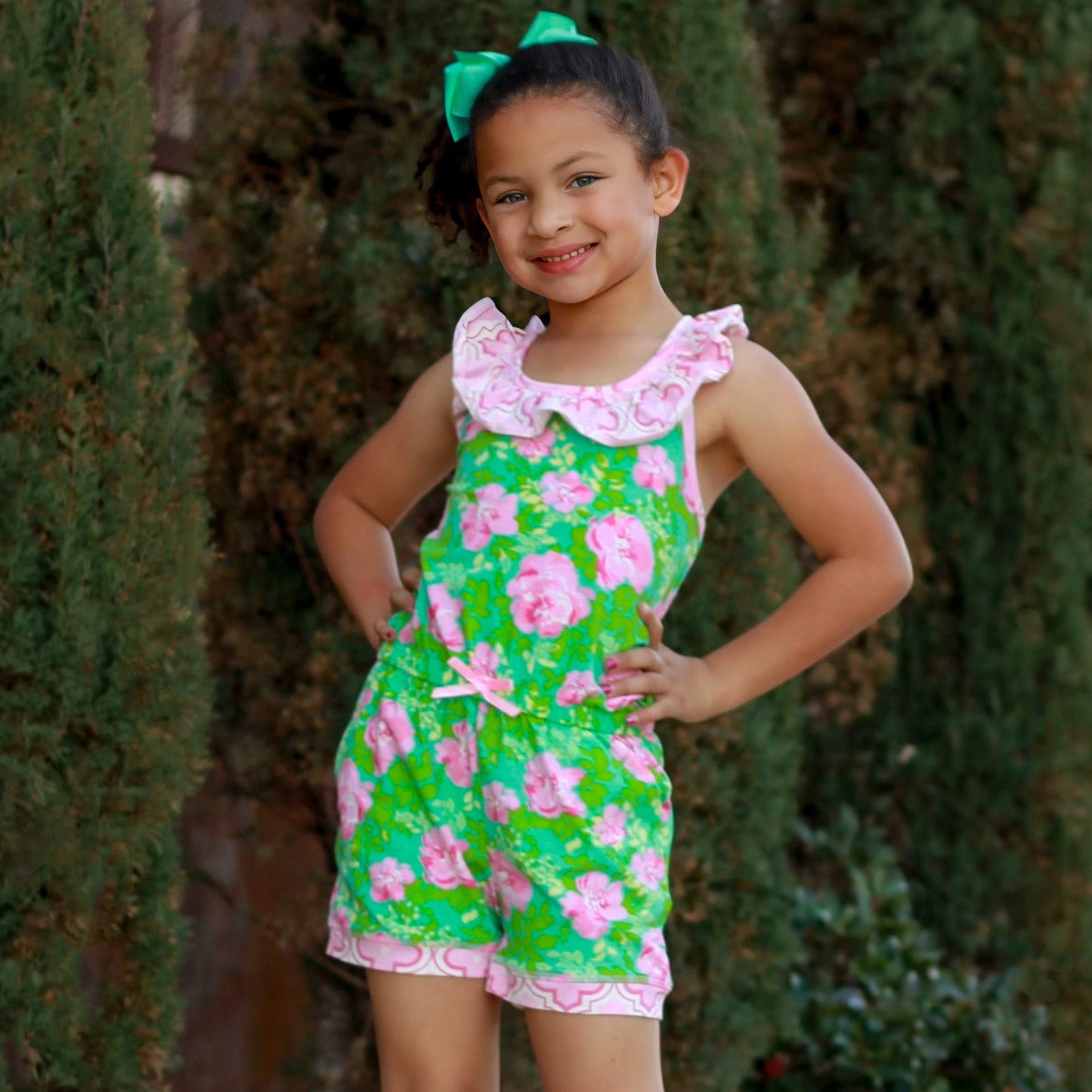 AnnLoren Shabby Chic Floral Romper