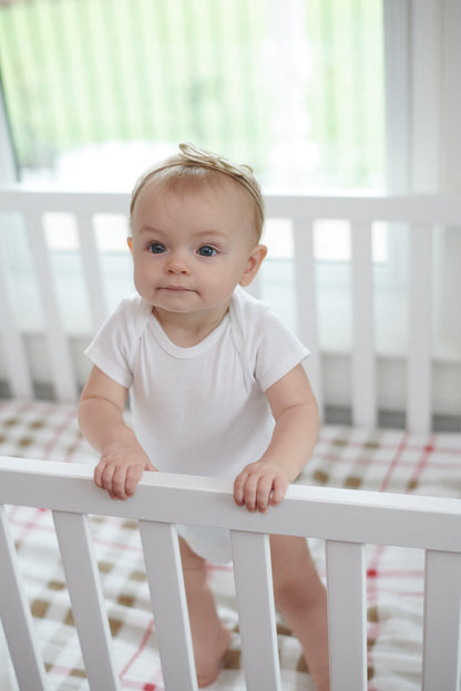 Plaid Cotton Muslin Crib Sheet