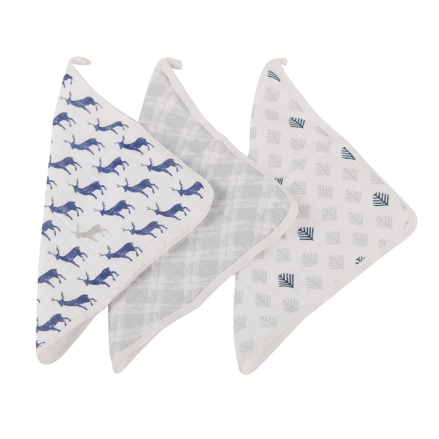 Blue Deer Cotton Washcloth 3-Pack Set