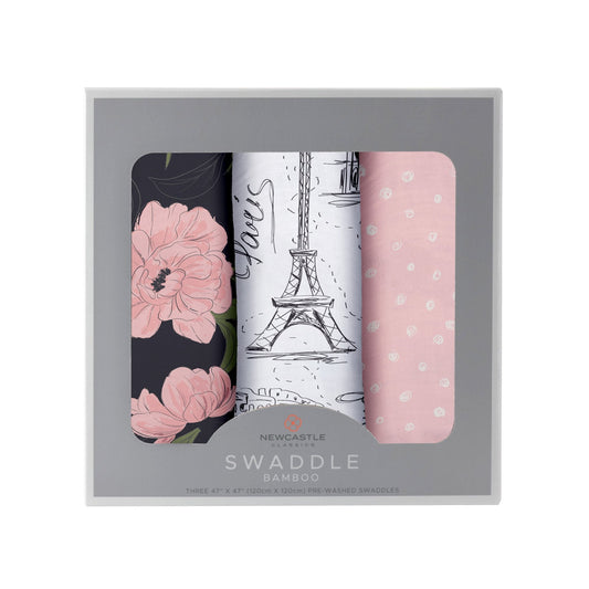 London, Paris, New York Swaddling Blankets 3 Pack