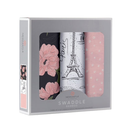 London, Paris, New York Swaddling Blankets 3 Pack