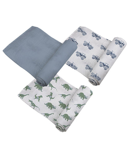 Rough Terrain Dinosaur Cotton Swaddle 3 Pack