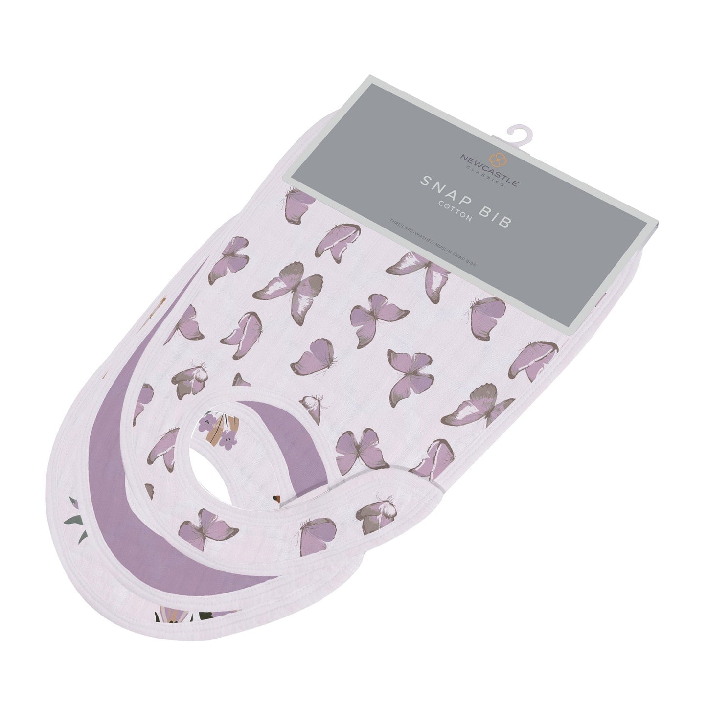 Winsome Butterflies Snap Bibs Set