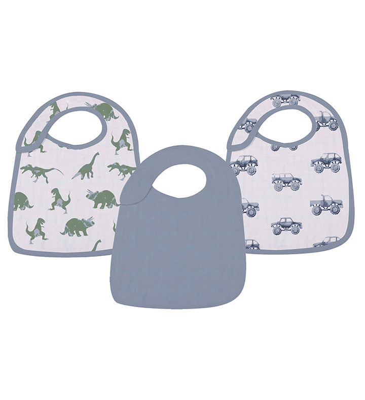 Rough Terrain Dinosaur Cotton Snap Bibs