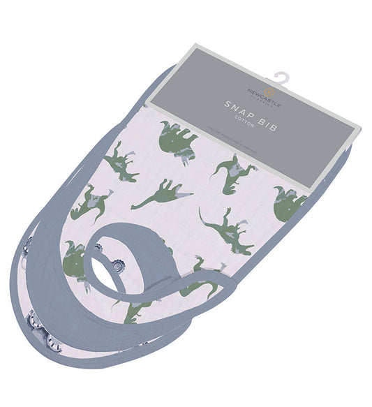 Rough Terrain Dinosaur Cotton Snap Bibs