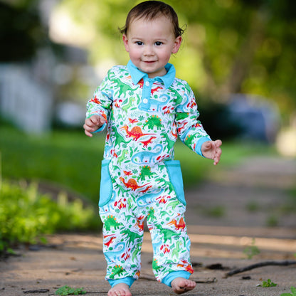AnnLoren Dinosaur Longsleeve Romper