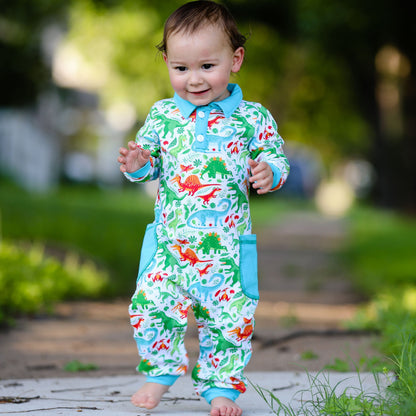 AnnLoren Dinosaur Longsleeve Romper