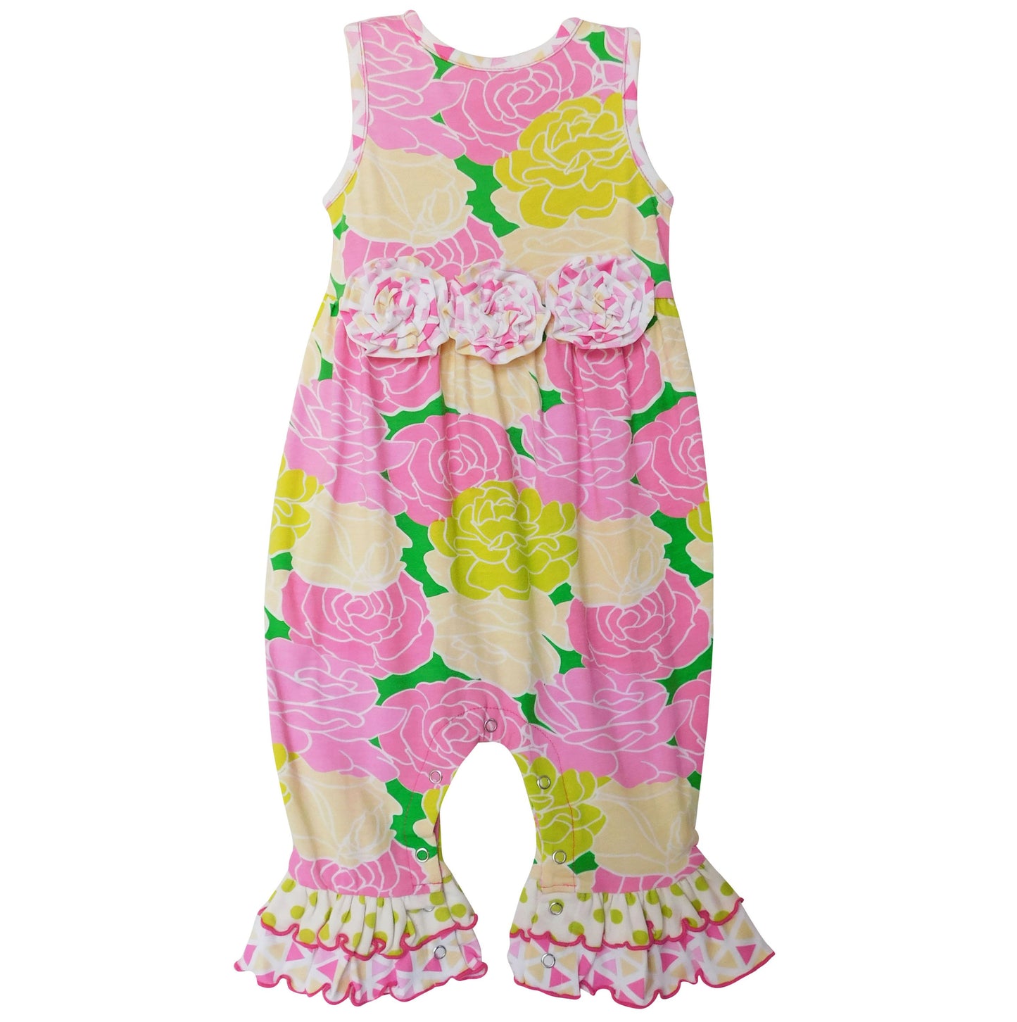 AnnLoren Blooming Floral Ruffle Romper
