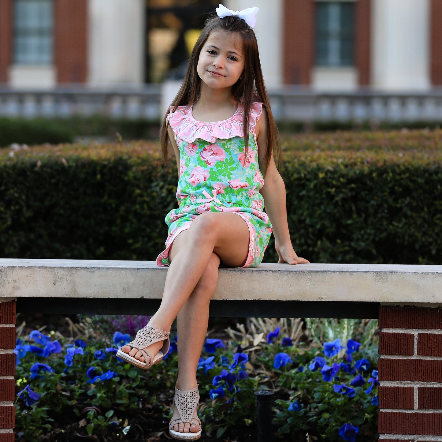 AnnLoren Shabby Chic Floral Romper
