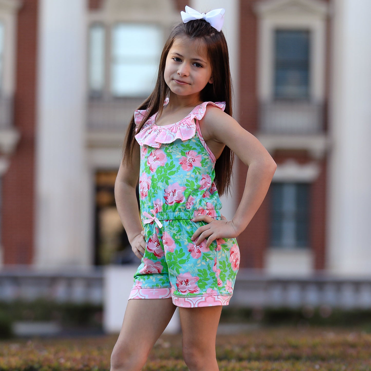 AnnLoren Shabby Chic Floral Romper