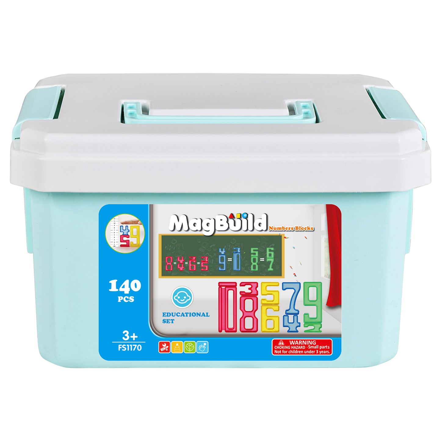 Zummy140-Piece Set of Transparent Number Tiles