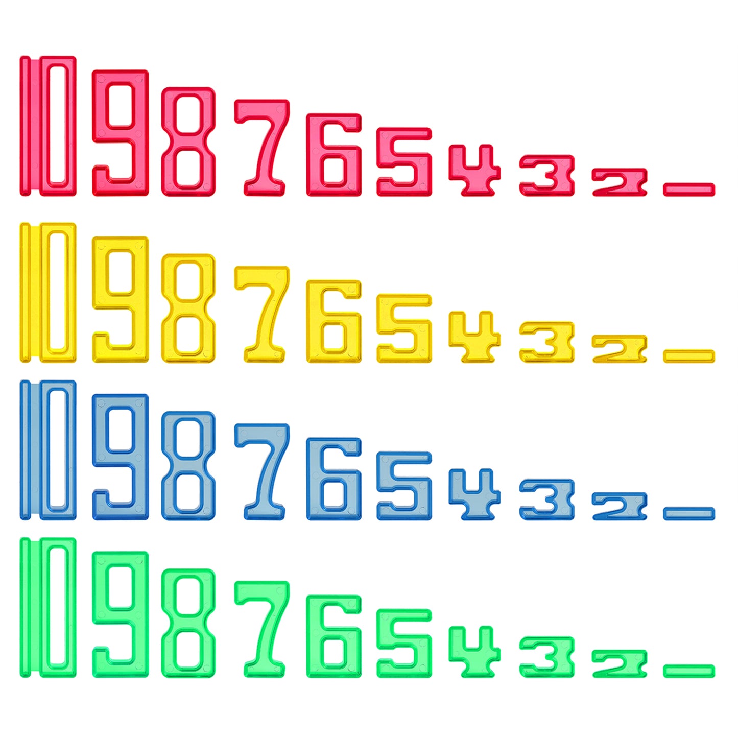 Zummy140-Piece Set of Transparent Number Tiles