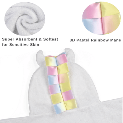 White Unicorn Hooded Towel