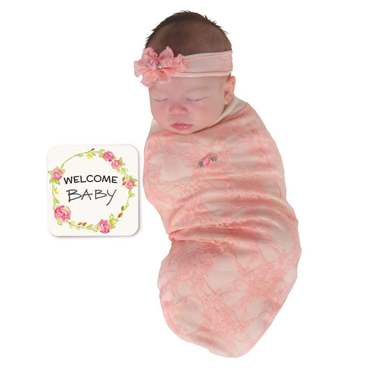 BABYjoe Pink Lace Newborn Photography Set