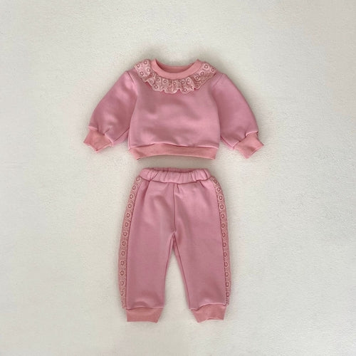 Lace Trim Sweat Set