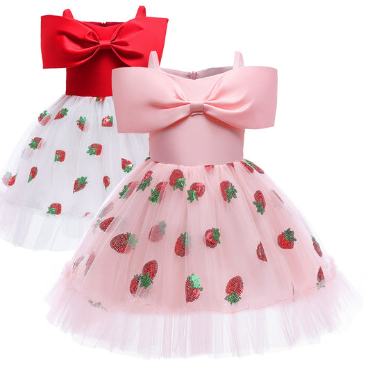 Strawberry Sequins Princess Gown