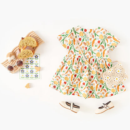 Summer Short Sleeve Print Dress