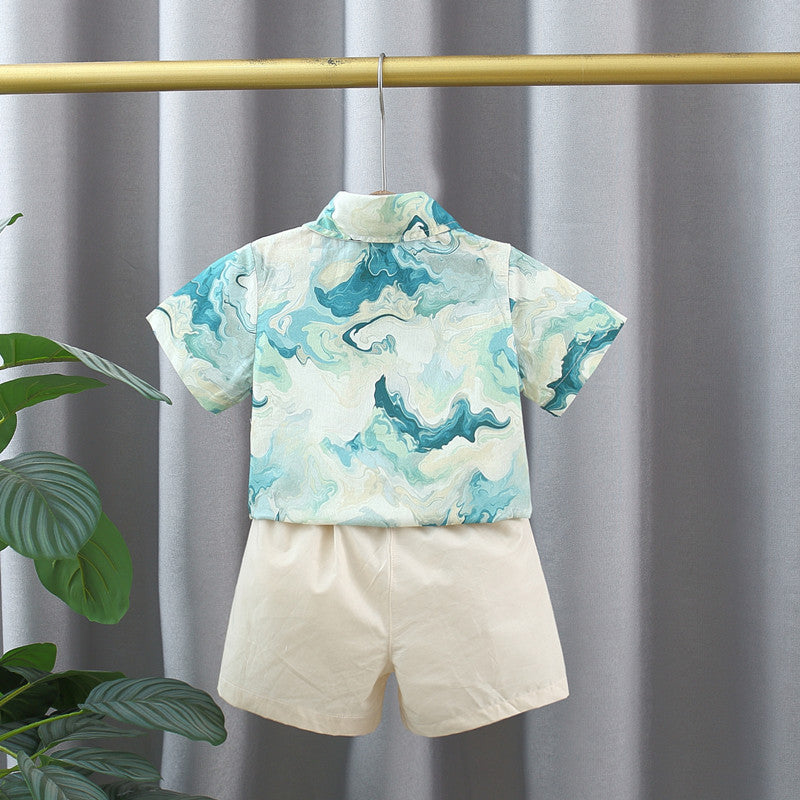 Tie-Dyed Short Sleeve Outfit