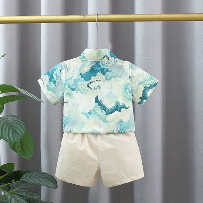 Tie-Dyed Short Sleeve Outfit